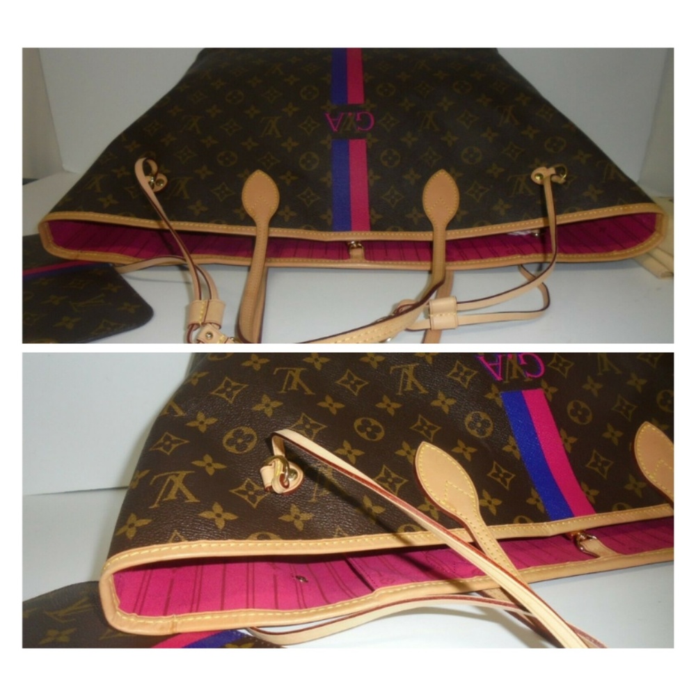 100% Auth Louis Vuitton Neverfull GM MON+ Pouch - Picture 5 of 8